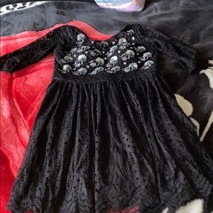 A black mini dress